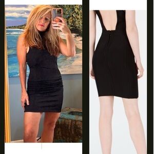 ⭐️ HP🎉Marciano,Open-Back,Mild Ruching Across Hips, Halter Tie,Cocktail Dress,S